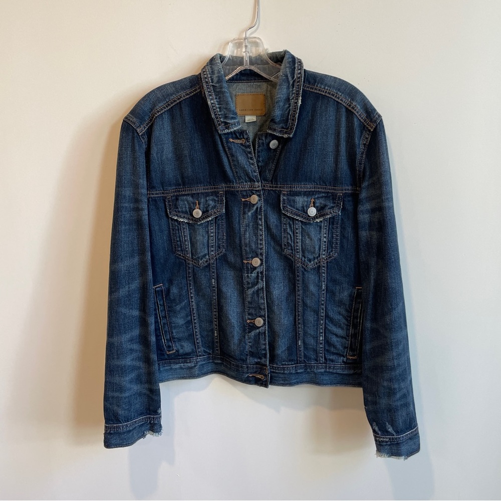 American Eagle Classic Denim Jacket With Stars